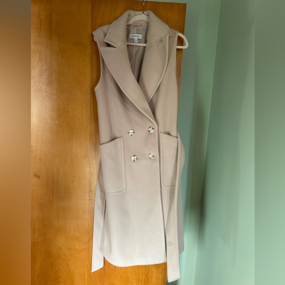 Wool vest wrap coat
